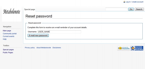 Reset password