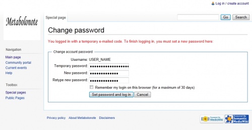 Change password