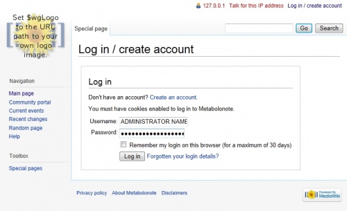 Log in / create account