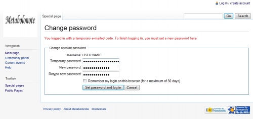 Change password